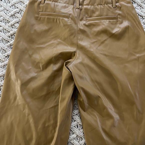 A New Day Brown Pleather Trousers Pants Faux Leather New Tags Size 6 - Picture 6 of 16